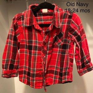 Old Navy Plaid Long Sleeve Button Down Shirt